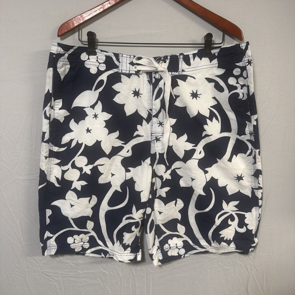 Reyn Spooner Board Shorts Mens 36 Blue White Hawaiian Floral Swim Trunks